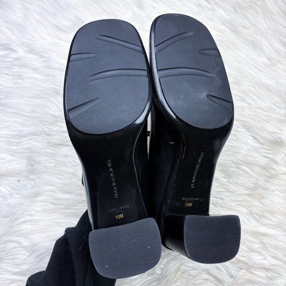 Y2K Vintage Bandolino Square Toe Mary Jane Chunky Block Heels Black Leather 10 - Picture 8 of 9